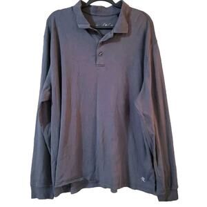 Kenneth Roberts Mens Polo Shirt Size XXL Green Long Sleeve 1/4 Button
